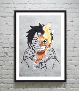 luffy gear 5 anime poster one piece