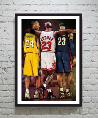 Michael Jordan Kobe Bryant Lebron James Poster